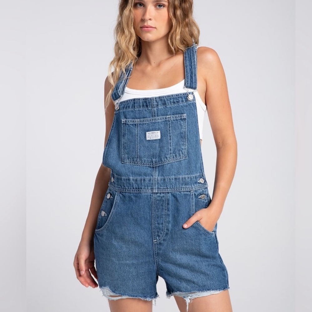 Levi's Light Blue Denim Overalls with Front Patch